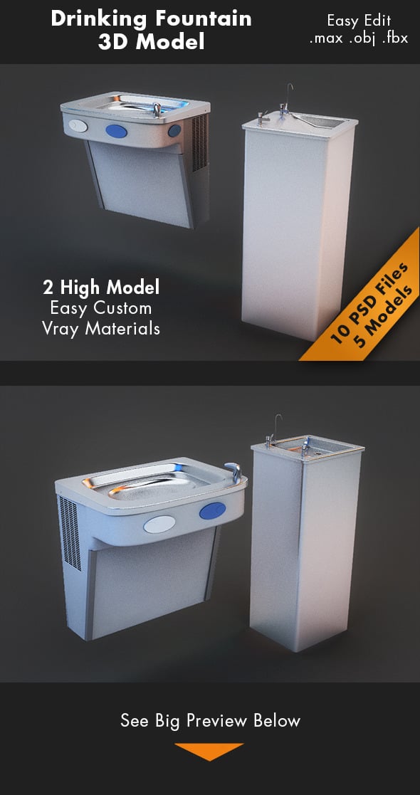 Drinking Fountain Model - 3DOcean Item for Sale
