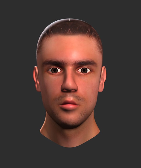 Human Male Head - 3DOcean Item for Sale