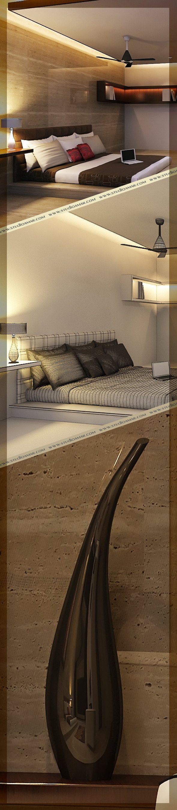 Realistic Bed Room 122 - 3DOcean Item for Sale