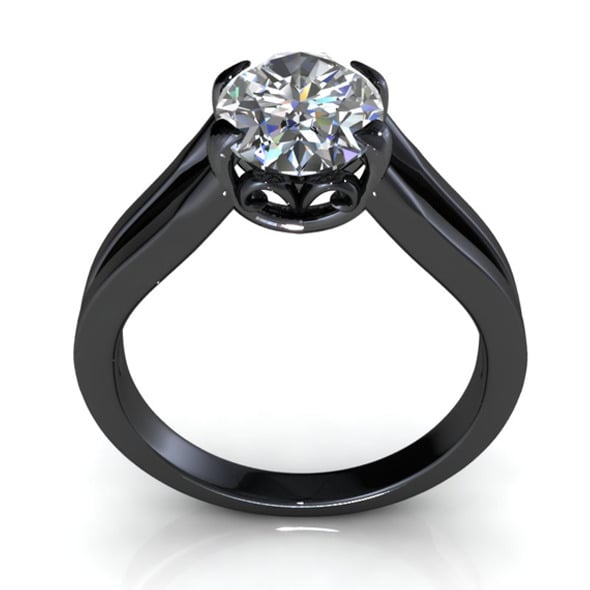 Bianco Oval Diamond Ring - 3DOcean Item for Sale