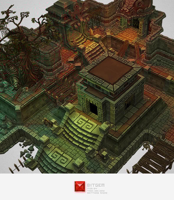 Low Poly Mayan Temple Starter Set - 3DOcean Item for Sale