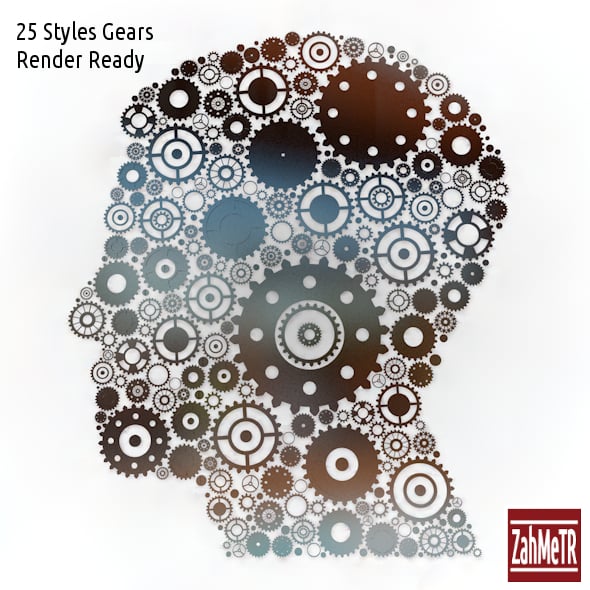 3D Gears Human Head Shaped - 3DOcean Item for Sale