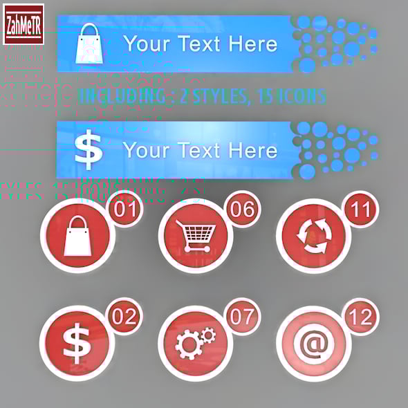 Infographics 3D Models in 2 Styles Part 4 - 3DOcean Item for Sale