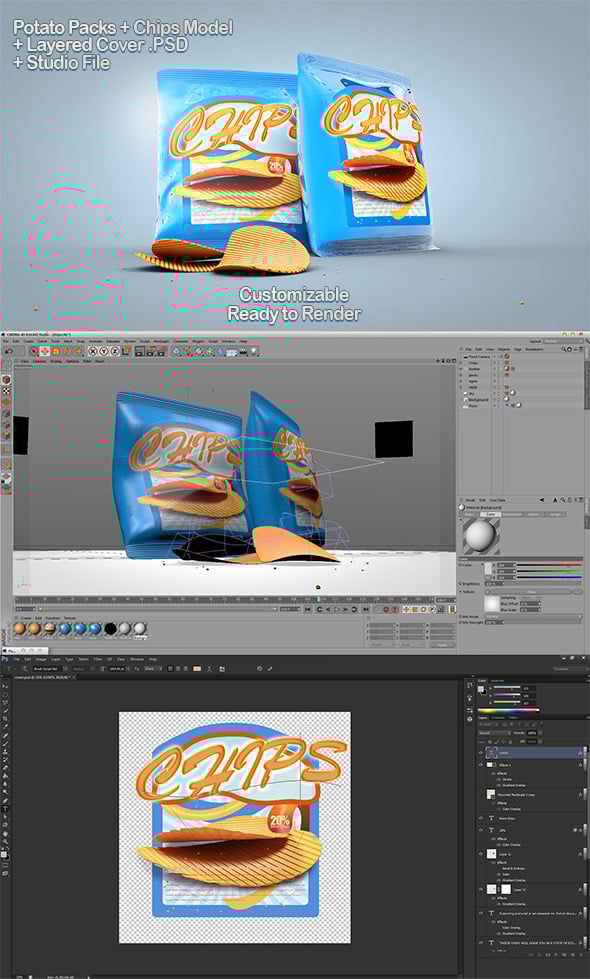 Chips Packs + PSD - 3DOcean Item for Sale