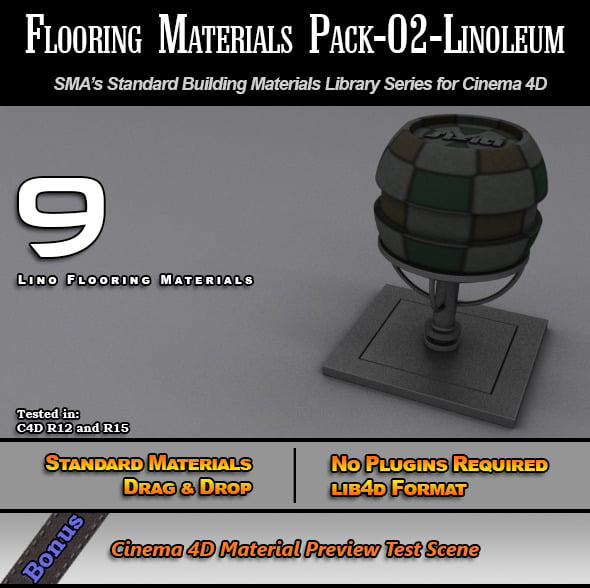 Flooring Materials Pack-02-Linoleum - 3DOcean Item for Sale