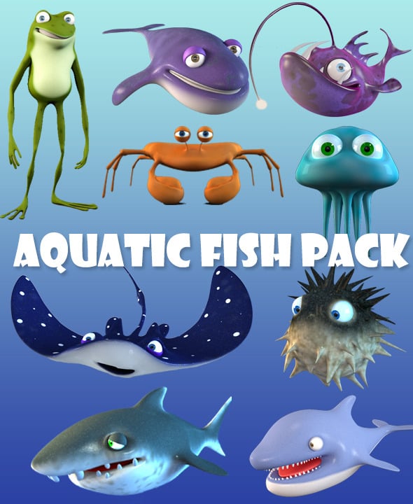 Cartoon Fish Bundle - 3DOcean Item for Sale