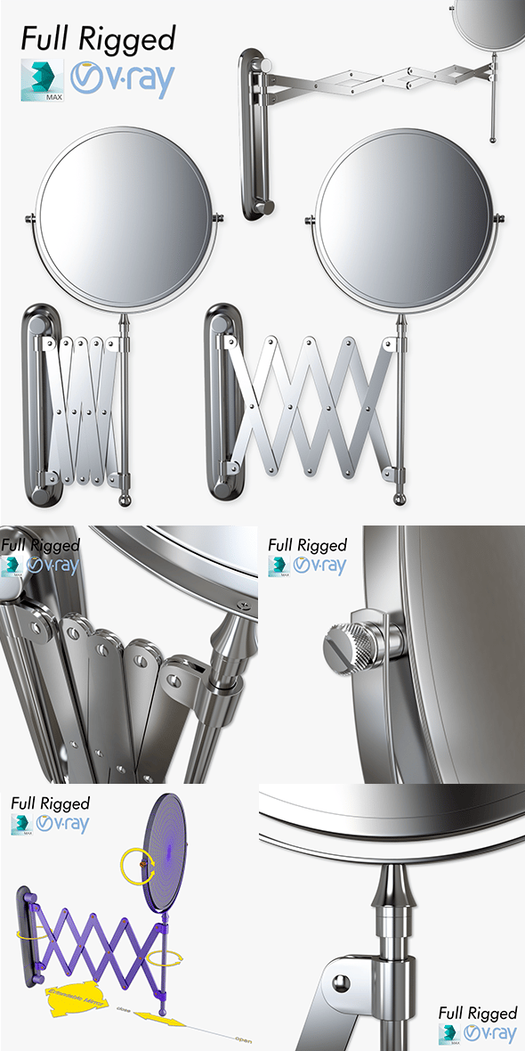 Scissor Wall Mirror - 3DOcean Item for Sale