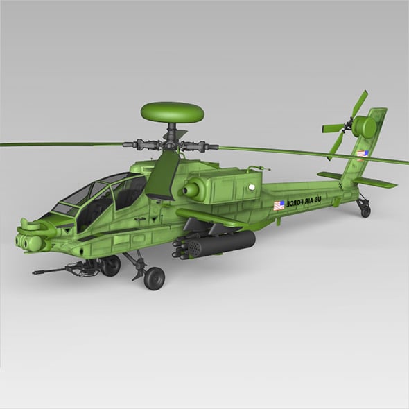 Apache 64 Fighter Helicopter - 3DOcean Item for Sale