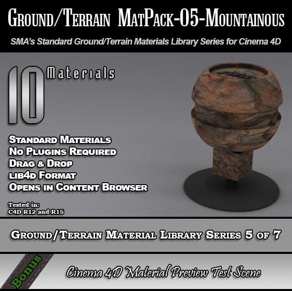 Standard Ground/Terrain MatPack-05-Mountainous - 3DOcean Item for Sale