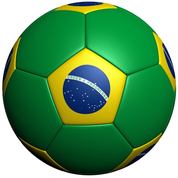 Brazil Soccer Ball Flag - 3DOcean Item for Sale