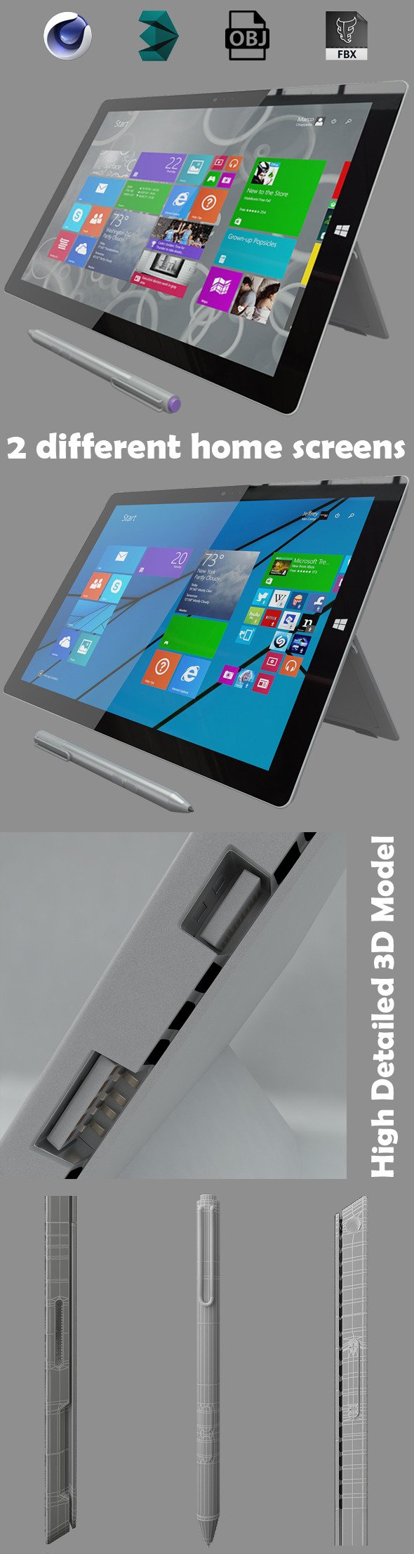 Microsoft surface pro 3 - 3DOcean Item for Sale