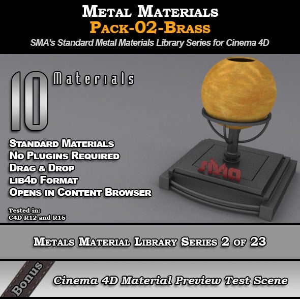 Metals Material Pack-02-Brass for Cinema 4D - 3DOcean Item for Sale