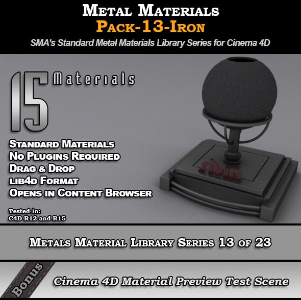 Metals Material Pack-13-Iron for Cinema 4D - 3DOcean Item for Sale
