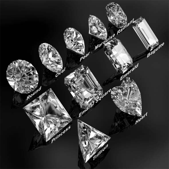 Diamonds all 11 cuts - 3DOcean Item for Sale