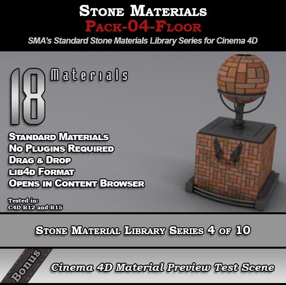 Standard Stone Material Pack-04-Floor for C4D - 3DOcean Item for Sale