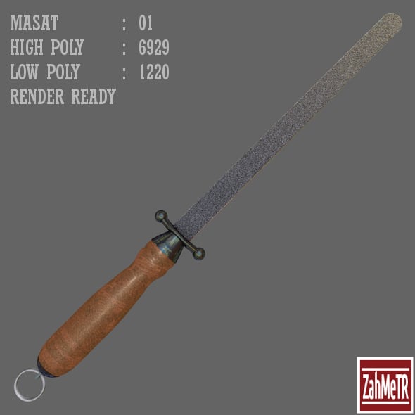 Masat (Knife Sharpener) Low / High Poly - 3DOcean Item for Sale