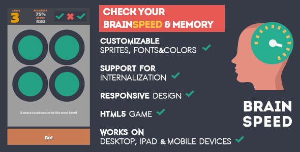BrainSpeed - HTML5 game - CodeCanyon Item for Sale