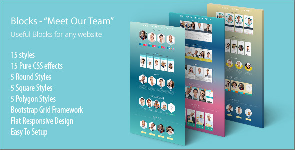 Meet Our Team Responsive Design Blocks - CodeCanyon Item for Sale