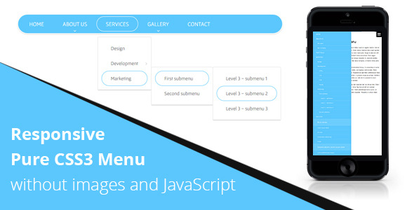 Responsive CSS3 Menu without JS - CodeCanyon Item for Sale