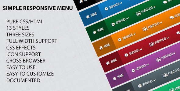 Simple Responsive Menu - CodeCanyon Item for Sale