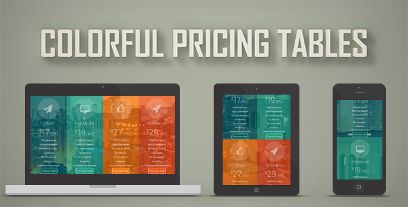 Colorful Pricing Tables - CodeCanyon Item for Sale