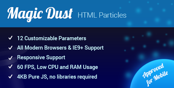 Magic Dust: HTML Particles - CodeCanyon Item for Sale