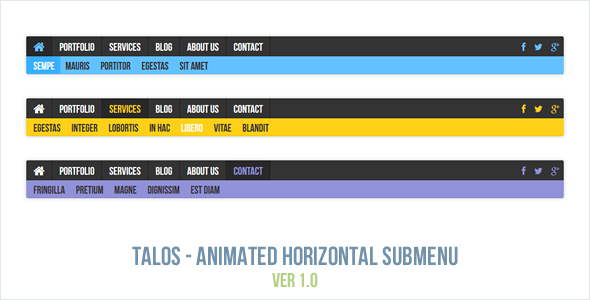 Talos - Animated Horizontal Submenu - CodeCanyon Item for Sale