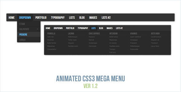 Animated CSS3 Mega Menu - CodeCanyon Item for Sale