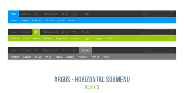 Argus - Horizontal Submenu - CodeCanyon Item for Sale