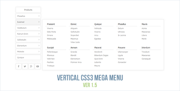 Vertical CSS3 Mega Menu - CodeCanyon Item for Sale