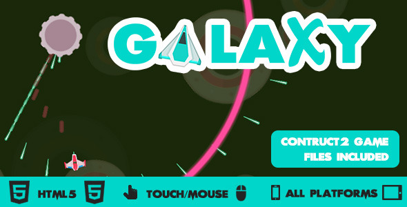 Galaxy Wars Circular Shooter HTML5 Construct2 Game - CodeCanyon Item for Sale