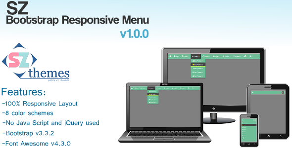 SZ Bootstrap Responsive Menu v1.0.0 - CodeCanyon Item for Sale