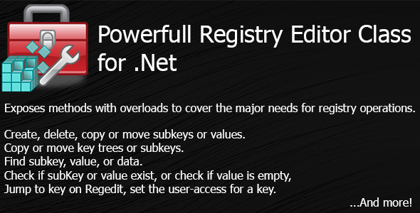 Registry Editor Class for .Net - CodeCanyon Item for Sale