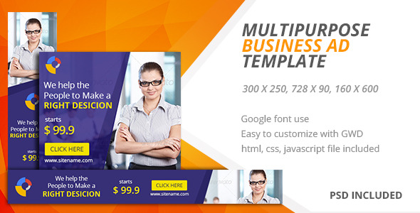 Multipurpose | Google HTML5 Ad Template 05 - CodeCanyon Item for Sale
