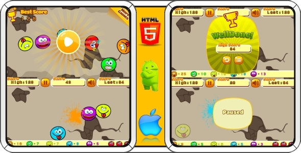 Smiles - HTML5 Mobile Game (Construct 3 | Construct 2 | Capx) - CodeCanyon Item for Sale