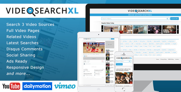 VideoSearchXL - Multi Source Video Search Engine - CodeCanyon Item for Sale