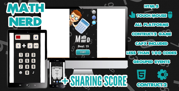 Math Nerd Game + Share Score - CodeCanyon Item for Sale