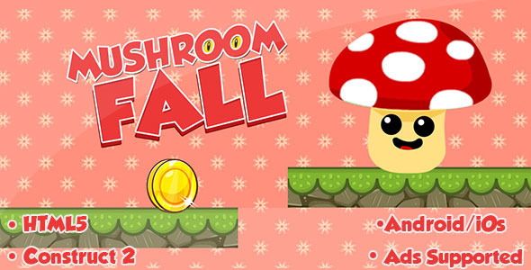 Mushroom Fall - HTML5 Game - CodeCanyon Item for Sale