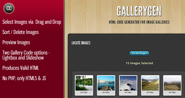 GalleryGen - Image Gallery HTML Code Generator by cosmocoder | CodeCanyon