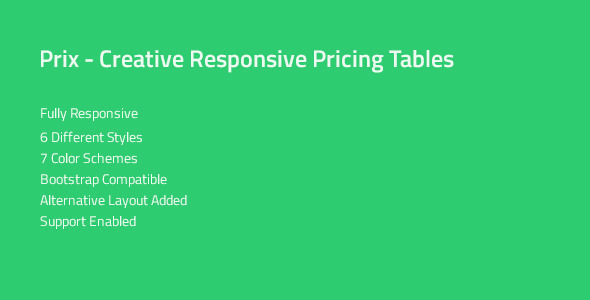 Prix — Responsive & Multipurpose CSS Pricing Tables - CodeCanyon Item for Sale