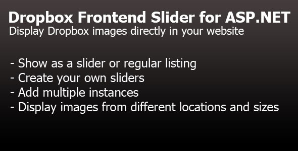 Dropbox Frontend Slider for ASP.NET - CodeCanyon Item for Sale