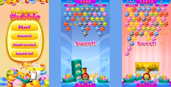Professor Bubble - HTML5 Mobile Game (Construct 3 | Construct 2 | Capx) - CodeCanyon Item for Sale
