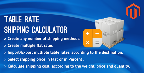 Table Rate Shipping Calculator Magento Extension by startbitsolutions