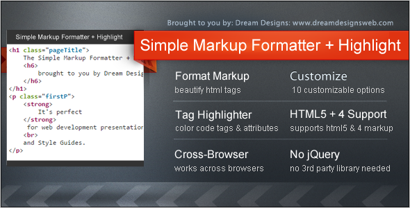 Simple Markup Formatter + Highlight - CodeCanyon Item for Sale