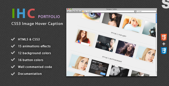 IHC - Portfolio CSS3 Image Hover Caption - CodeCanyon Item for Sale