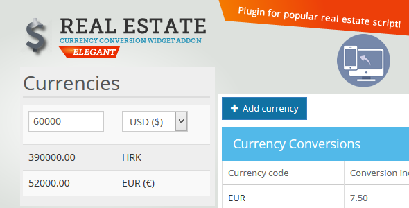 Real Estate Currency Conversion widget - CodeCanyon Item for Sale