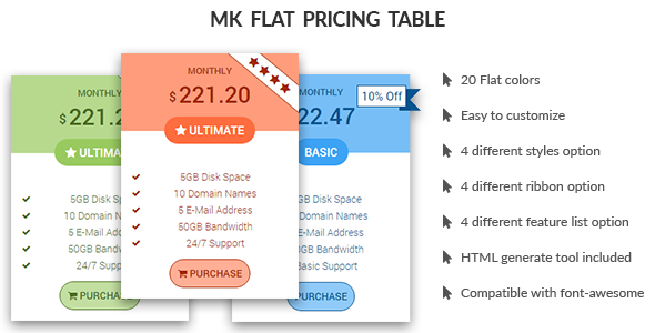 MK Flat Pricing Table - CodeCanyon Item for Sale