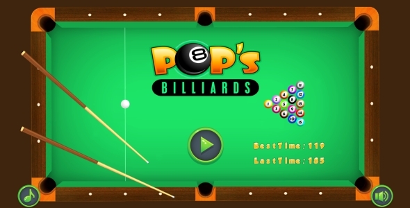 POP's Billiards - HTML5 Game + Mobile + AdMob (Construct 3 | Construct 2 | Capx) - CodeCanyon Item for Sale