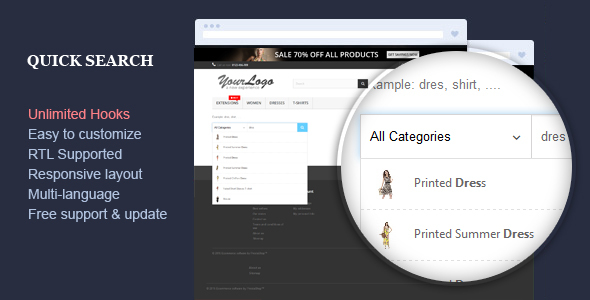 Quick Search - Responsive Prestashop Module - CodeCanyon Item for Sale
