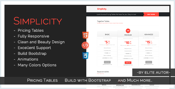 Simplicity - Simple & Original Pricing Tables - CodeCanyon Item for Sale